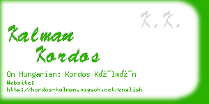 kalman kordos business card